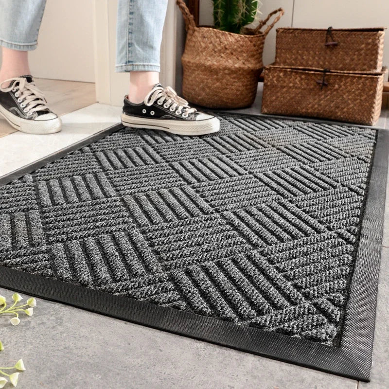 Obbty Household Commercial Rubber Indoor Outdoor Large Doormat Easy To Clean Wear-resistant Door Mat Shoe Scraper for Front Door Mat