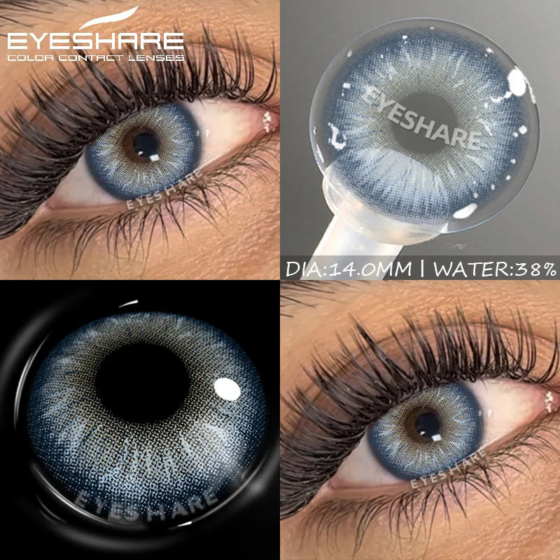 Obbty Colored Contact Lenses for Eyes 1Pair Natural Color Contact Lenses Yearly Color Green Lens Eye Blue Lenses Gray Pupils