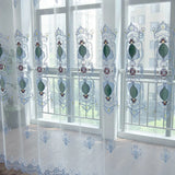 Obbty Balcony Customized Window Screen European Embroidery Blackout Curtains for Living Dining Room Bedroom Embroidered Windows