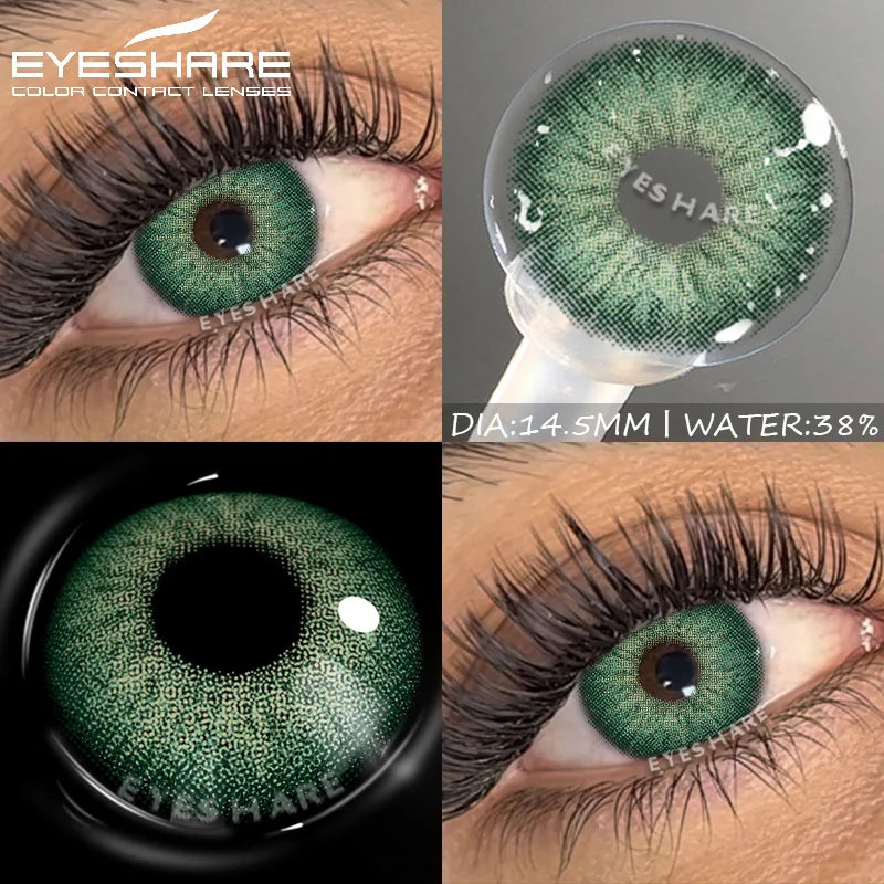 Obbty Colored Contact Lenses for Eyes 1Pair Natural Color Contact Lenses Yearly Color Green Lens Eye Blue Lenses Gray Pupils