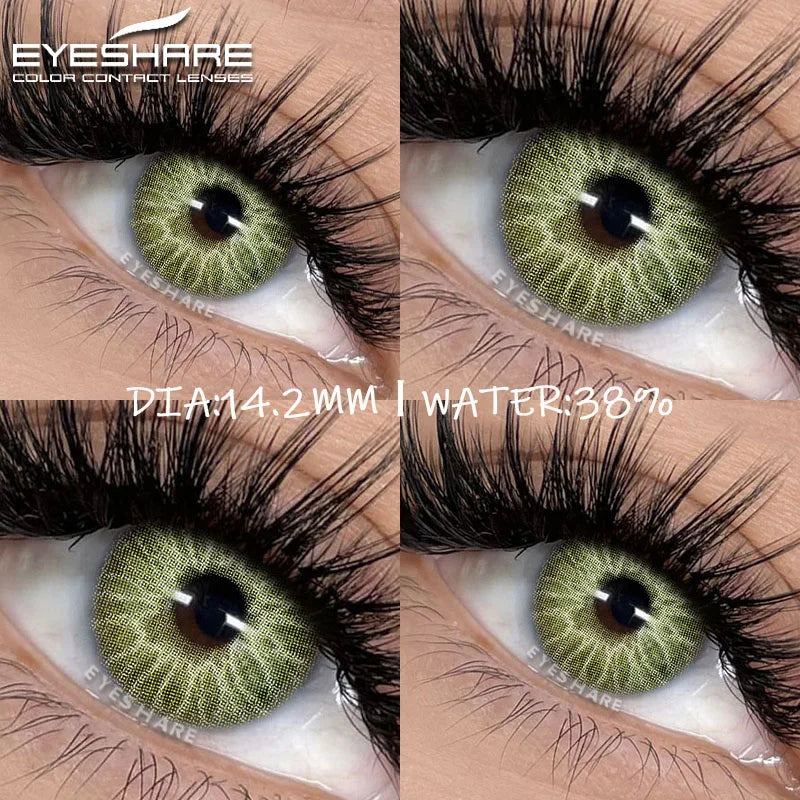 Obbty Color Contact Lenses for Eyes 2pcs Blue Eye Lenses Green Lenses Beautiful Pupil Yearly Makeup Cosmetic Eye Contact Lens