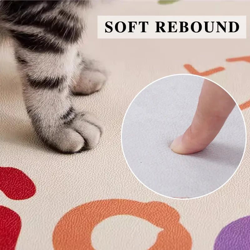 Obbty Solid Color Pet Floor Mat Pvc Waterproof Urine Proof Dog-specific Carpet Cat Dog Fence No-wash Wipeable Rug Kitchen Foot Mats