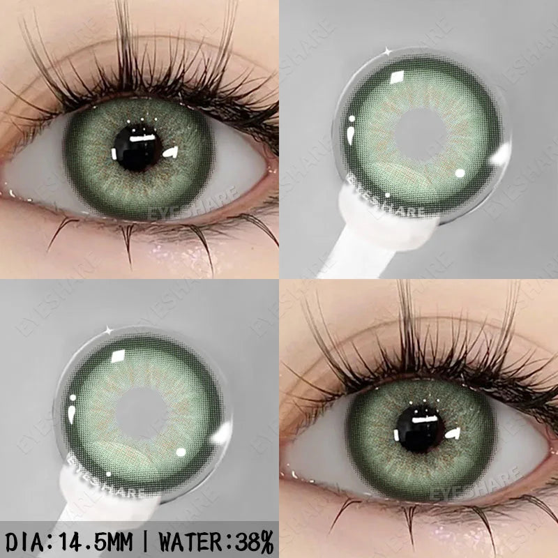 Obbty Colorful Contact Lenses for Eyes 1pair Fashion Blue Eye Contacts Brown Lenses Gray Pupils Yearly Cosmetic Green Lenses