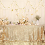 Obbty Glitter Sequin Table Cloth Rectangular Table Cover Rose Gold Tablecloth For Wedding Birthday Party Home Decoration Custom Size