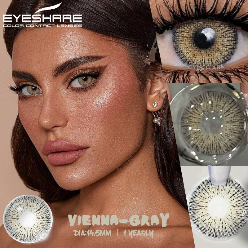 Obbty Color Contact Lenses for Eyes 1Pair Blue Eye Contacts Brown High Quality Natural Contact Lenses Gray Pupils Lens Yearly