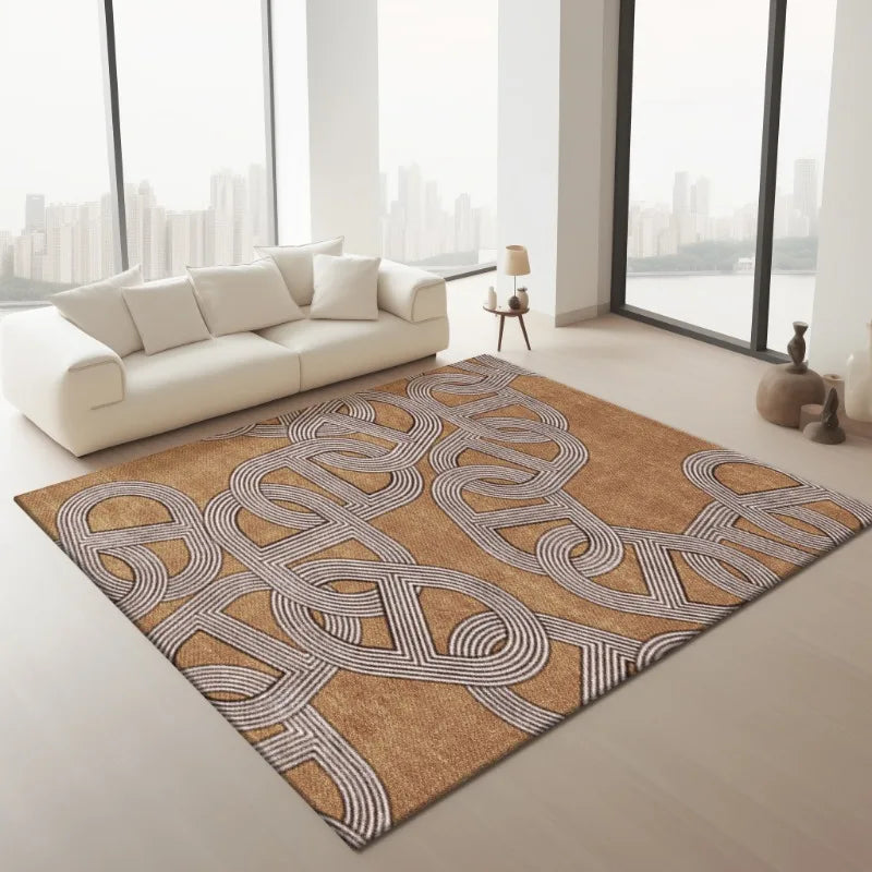 Obbty Advanced Interlocking Chain Decorate Living Room Carpet Cloakroom Bedroom Bedside Soft Mat Coffee Table Plush Rug Ковер Tapis