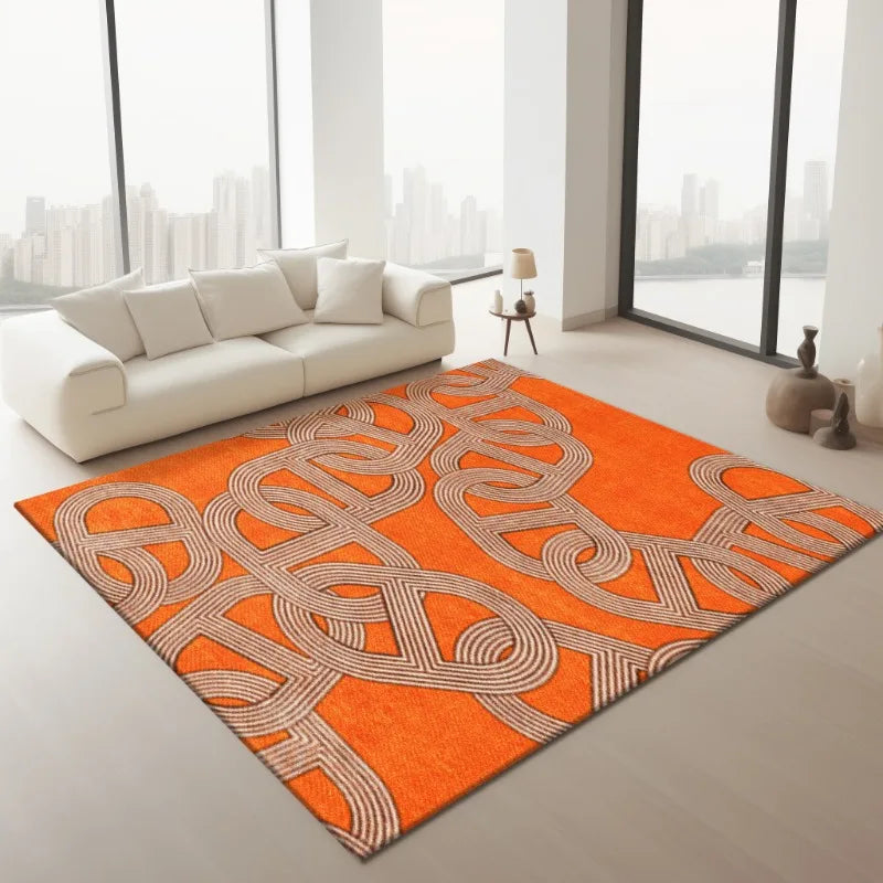 Obbty Advanced Interlocking Chain Decorate Living Room Carpet Cloakroom Bedroom Bedside Soft Mat Coffee Table Plush Rug Ковер Tapis