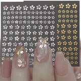 Obbty 3D Laser Sakura Flower Nail Sticker Holographic Foils Decals Snake Adhesive Sliders Cherry Blossom Manicure Nail Art Decorations