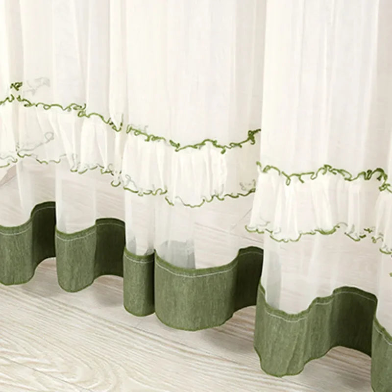 Obbty Lace Embroider Anti Mosquito Net Door Curtains Let In Air Light-transmitting Pleated Door Curtains Anti Insect Fly Bug Screen