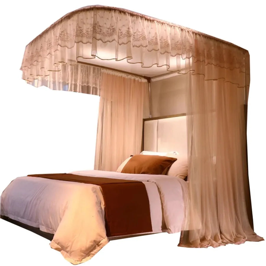 Obbty Foldable Mosquito Net Bed Stand Lightweight Princess Mosquito Net Protector Nail Proof Mesh French Curtain Zanzariera Room Decor