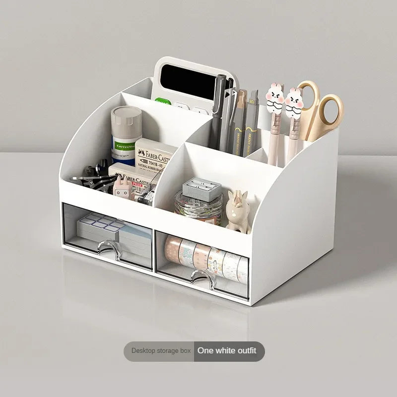 Obbty Desktop Organizer With Drawers Desk Organizer Tabletop Makeup Storage Box Smooth And Sturdy Office Supplies Storage Box Multi