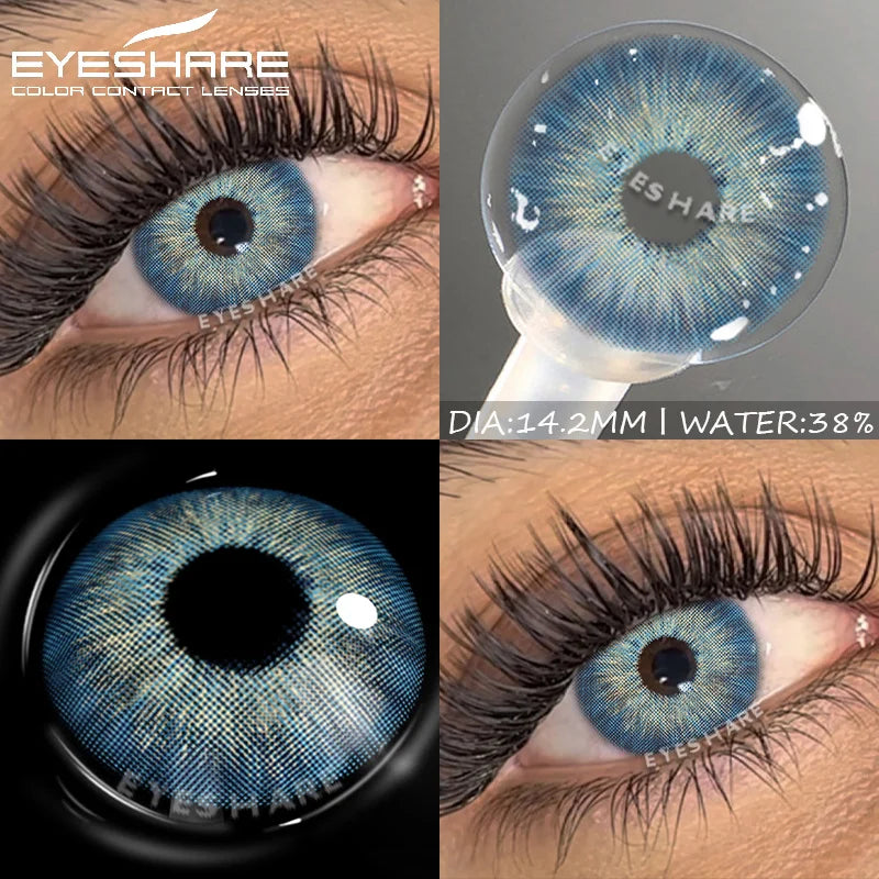 Obbty Colored Contact Lenses for Eyes 1Pair Natural Color Contact Lenses Yearly Color Green Lens Eye Blue Lenses Gray Pupils