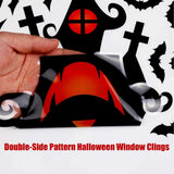 Obbty 1 Set Of 4 Pcs Halloween Stickers Horror Atmosphere Window Glass Decoration Stickers PVC Wall Stickers