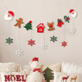 Obbty Christmas Party Background Flag Pendant Cartoon Cute Snowflake Decoration 1 Set 1 Piece.