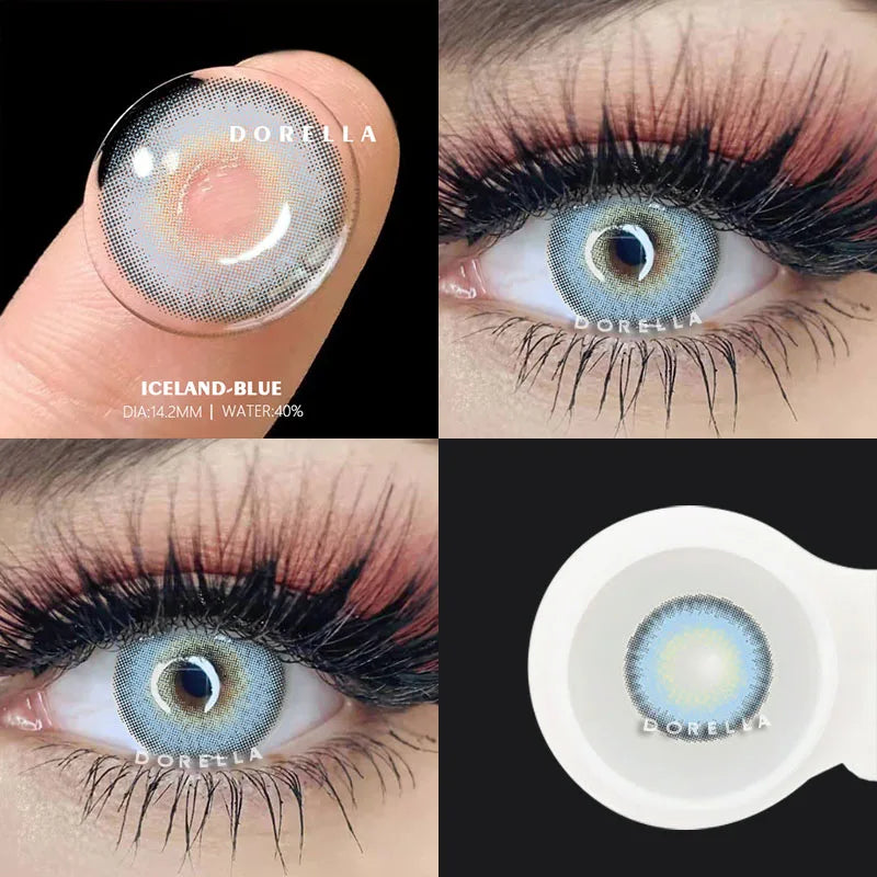 Obbty D'ORELLA 1 Pair Contact Lenses For Eyes Gray Brown Natural Color Contact Lens Eyes Blue Crystal Cosmetic Colored Lenses Yearly