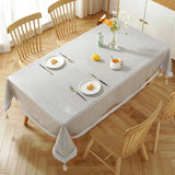 Obbty Lace Clear Tablecloth Transparency PVC Table Cloth Vinyl Waterproof Oilproof Kitchen Dining Table Cover for Rectangular Table