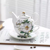 Obbty Bone China Teapot 250ML With cup Tea pot Set High Grade Porcelain Kettle Large capacity Teapot for Wedding Gift