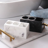 Obbty 1pc Creative Marble Pattern Resin Multifunction Electric Toothbrush Rack Toothpaste Holder Bathroom Cleaning Brush Storage Box