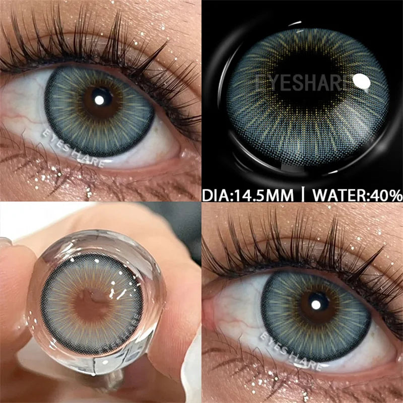 Obbty Color Contact Lenses for Eyes 1Pair Korean Fashion Lenses Y2k Colorcon Costmetics Brown Lenses Gray Lens Green Contacts