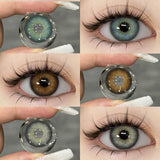 Obbty EYESHARE 1pair New Colored Contacts Lenses for Eyes Fashion Blue Lenses Yearly Brown Eyes Lens Gray Lenses Green Makeup Lenses