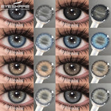 Obbty 1Pair New Color Contact Lenses for Eyes Natural Black Yearly Use Lenses Blue Multicolored Contact Lens Gray Pupils Lens