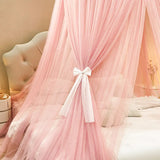 Obbty Hung Dome Mosquito Net for Baby Children Princess Style Round Top Double Layer Yarn Suspended Ceiling