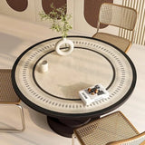 Obbty Round PVC Tablecloth Leather Waterproof Oil-proof Dining Table Mat Japanese Minimalist Style Home Decoration Tablecloths