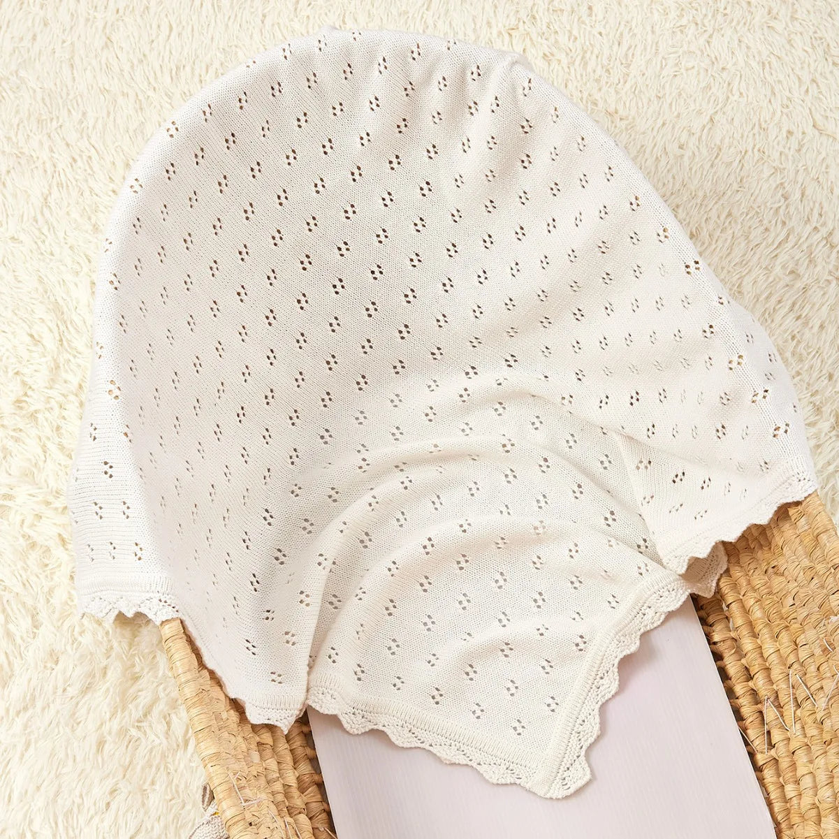 Obbty Knitted Baby Blanket Summer Newborn Swaddle Wrap Baby Receiving Blankets 100% Cotton Soft Boy Girl Infant Crib Sleeping Blanket