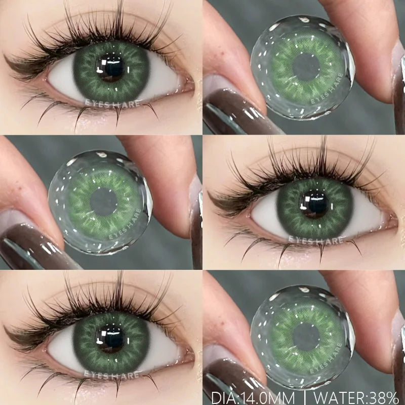 Obbty 1Pair Colored Contact Lenses for Eyes Natural Look Gray Eye Lenses Brown Contacts Blue Lenses Green Eye Lens Yearly