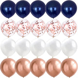 Obbty 20PCS Night Blue Birthday Party Golden Balloons Baby Shower Metallic confetti Wedding Anniversaire Mariage Globos Decorations