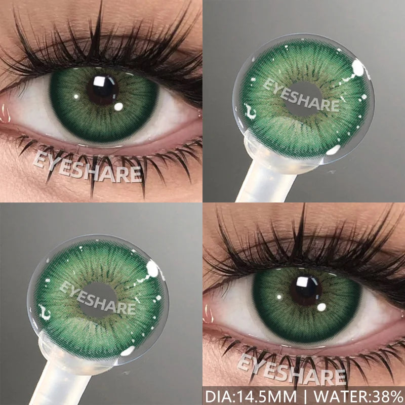 Obbty 1Pair New Color Contact Lenses for Eyes Natural Black Yearly Use Lenses Blue Multicolored Contact Lens Gray Pupils Lens