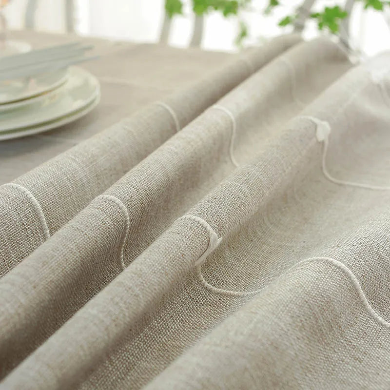 Obbty Modern Oval Tablecloths Cotton Linen Tablecloths Fringed Rectangular Indoor and Outdoor Dining Table Covers Home Lattice Decor