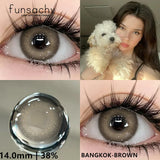 Obbty Natural color Contact Lenses Beauty Pupils 2PCS For Eyes Use Yearly Natural Color Cosmetic Soft Lenses with Lenses Case