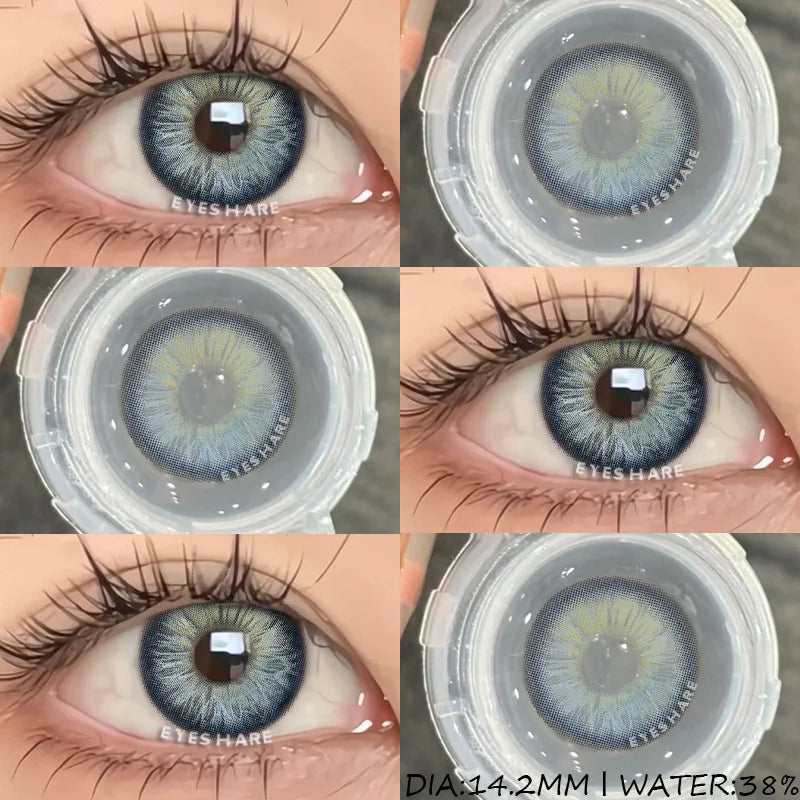 Obbty Colored Contact Lenses for Eyes Natural Eye Lenses Fashion Contact Green Lenses Blue Eye Lenses Gray Pupils 1pair/2pcs