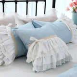 Obbty Lace Ruffle Cushion Cover, Handmade Plaid Pillow Cases, Decorative Cover, Cake Layers, Pillowcase, Fashion