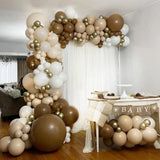 Obbty Blush Balloons Garland Arch Kit 109pcs Metallic Gold Coffee Balloons Wedding Birthday Baby Shower Party Background Decor