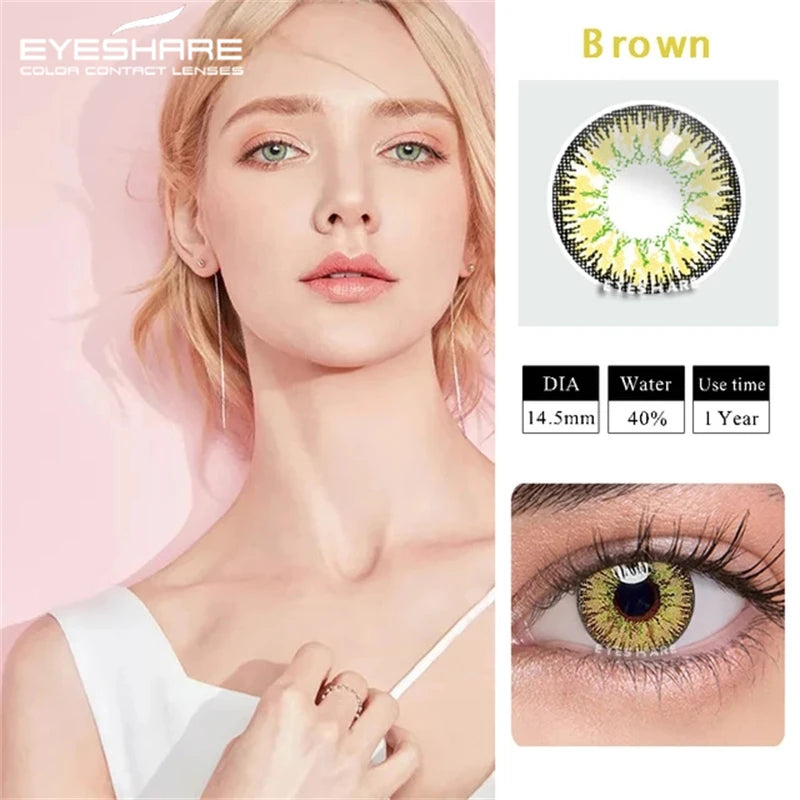 Obbty EYESHARE Color Lens Contact Lenses for Eyes 2pcs Cosplay  Contact Lens Makeup Beauty Pupils Anime Halloween Cosmetic Color Lens