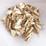 Obbty New 50Pcs/Set Wooden Clips Love Heart Pegs Clothespin DIY Cute Wedding Decoration Craft Pegs Clothespin