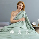 Obbty New Cold Fiber Cooling Quilt Summer Cool and Heat-absorbing Heat Air Conditioner Comforter Soft Cool But Not Icy Queen Blanket