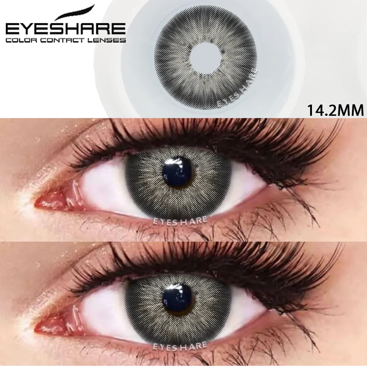 Obbty Colored Contact Lenses for Eyes 1pair Big Eye Lenses Black Eye Lens Natural Look Lenses Yearly Color Cosmetic Eye Lens