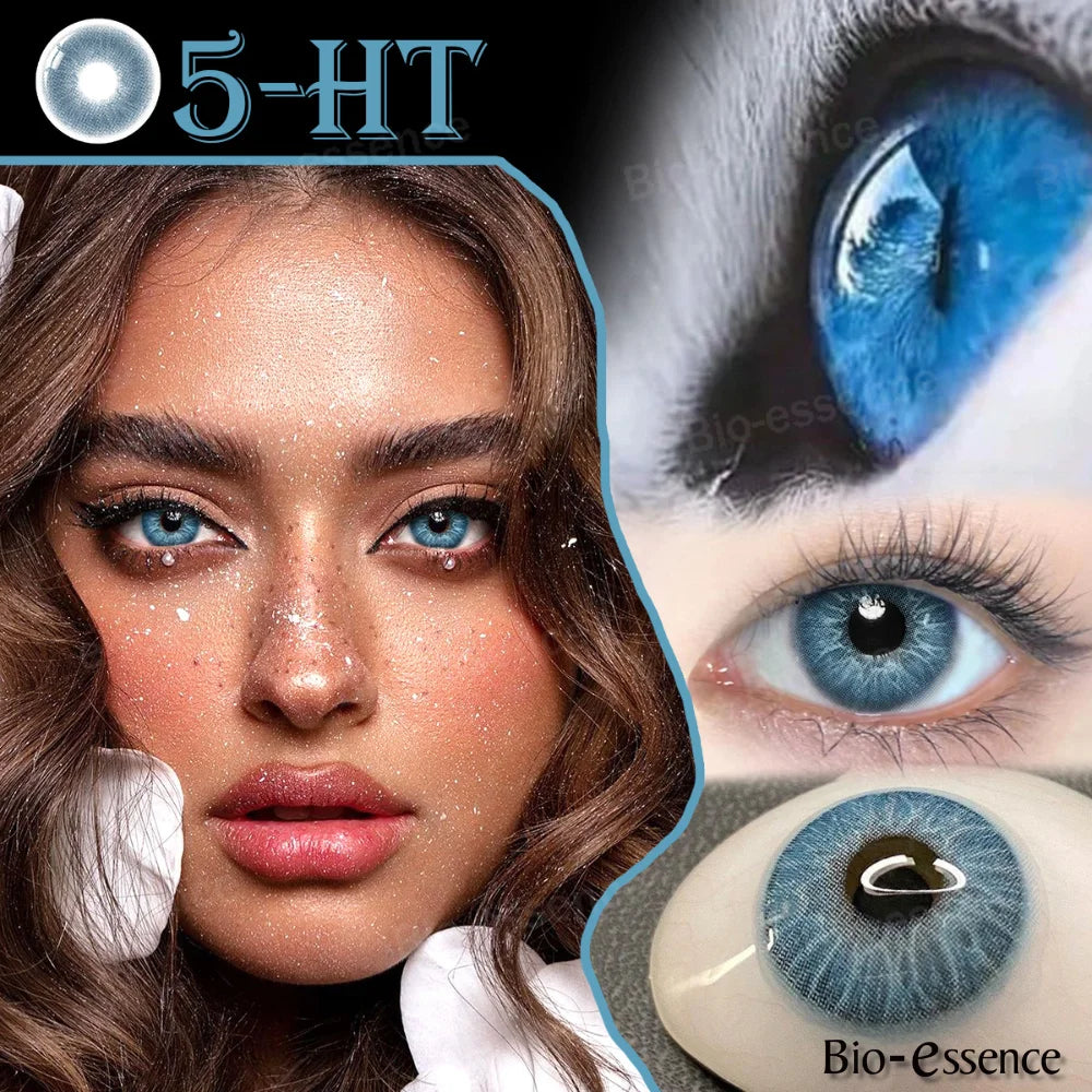 Obbty 1 Pair Colored Contact Lenses Natural Look Brown Eye Lenses Gray Contact Blue Lenses Green Eye Lenses