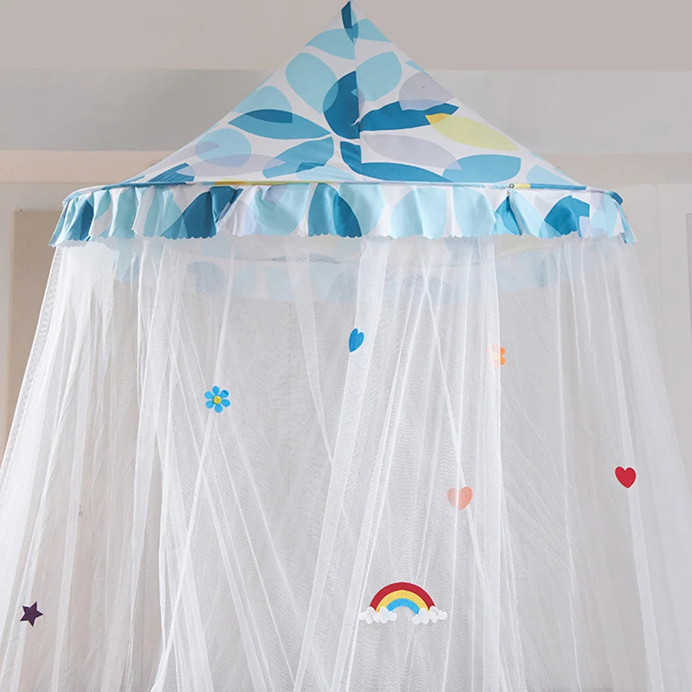 Obbty Bed Canopy,Cute Princess Bed Curtain Net,Round Hanging Mosquito Net for Children's/Baby/Girl Bed,Quick Easy Installation