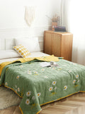 Obbty Water Washed Cotton Air Conditioner Duvet, Daisy Printed Soft Duvet, Mechanical Cleaning in Summer