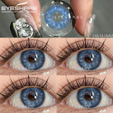 Obbty 1Pair Blue Color Contact Lenses Brown Natural Colored Pupils for Eye Gray Eye Colorful Makeup Beautiful Pupils Yearly