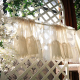 Obbty French Cotton and Linen Lace Half Curtains for Kitchen Tassel Short Curtain Partition Tulle Ruffle Short Curtains Bedroom