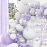 Obbty Macaron Purple Balloons Garland Chain Wedding Birthday Decoration White Macaron Lilac Ballon Arch DIY Baby Shower Decor