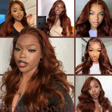 Obbty Brown Wig Body Wave Synthetic Lace Front Wigs For Women Synthetic Hair Natural Hairline Deep Wave Lace Wig Cosplay Ready to Wear