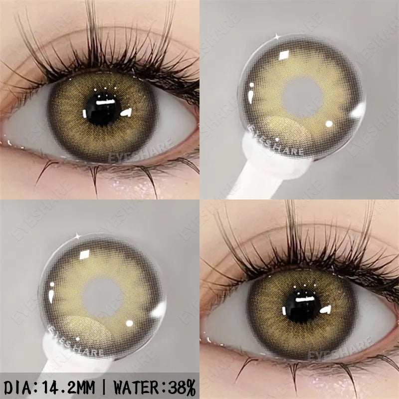 Obbty 1pair Color Contact Lenses for Eyes Natural Eye Lens Blue Eye Lenses Brown Lenses Gray Pupils Yearly Cosmetic Contacts