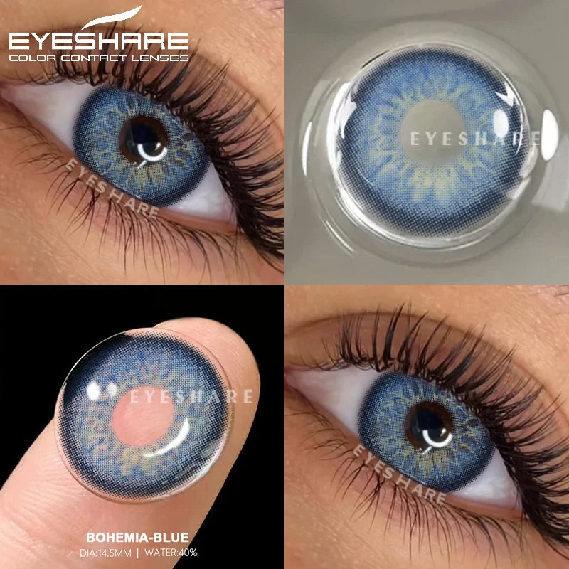 Obbty 2pcs Natural Color Contact Lenses for Eyes Blue Eye Lenses Gray Pupils Lens Brown Lenses Yearly Cosmetic Green Contacts