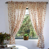 Obbty American Flowers Tulle Short Curtains for Living Room Korean Pastoral Floral Half Curtains for Kitchen Bedroom #A493